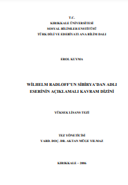 Wilhelm Radloff’un Sibirya’dan adlı eserinin açıklamalı kavram dizini